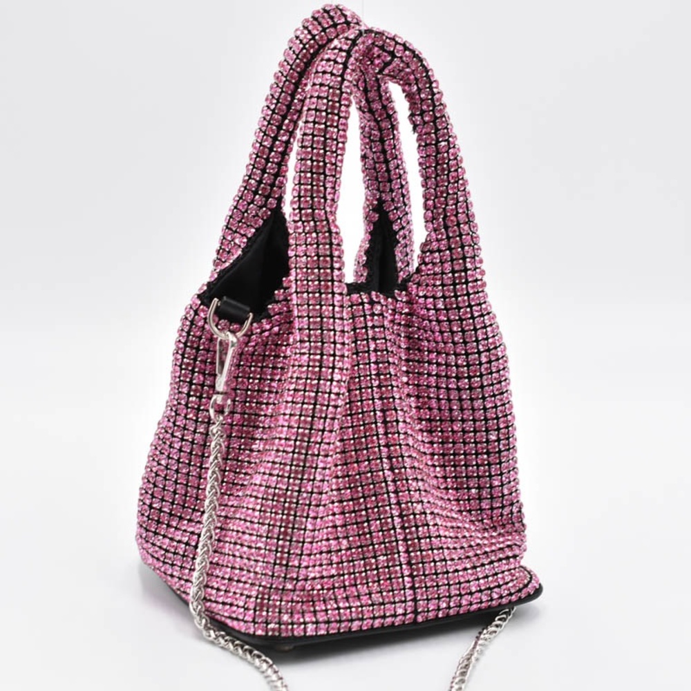 Pink Diamond Crystal Mini Bucket Bag - Picture 6 of 7